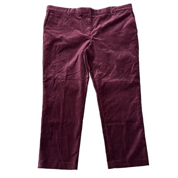 NWT Ann Taylor Women's Devin Fit Velvet Ankle Pant Wine Size 18 - Picture 2 of 11